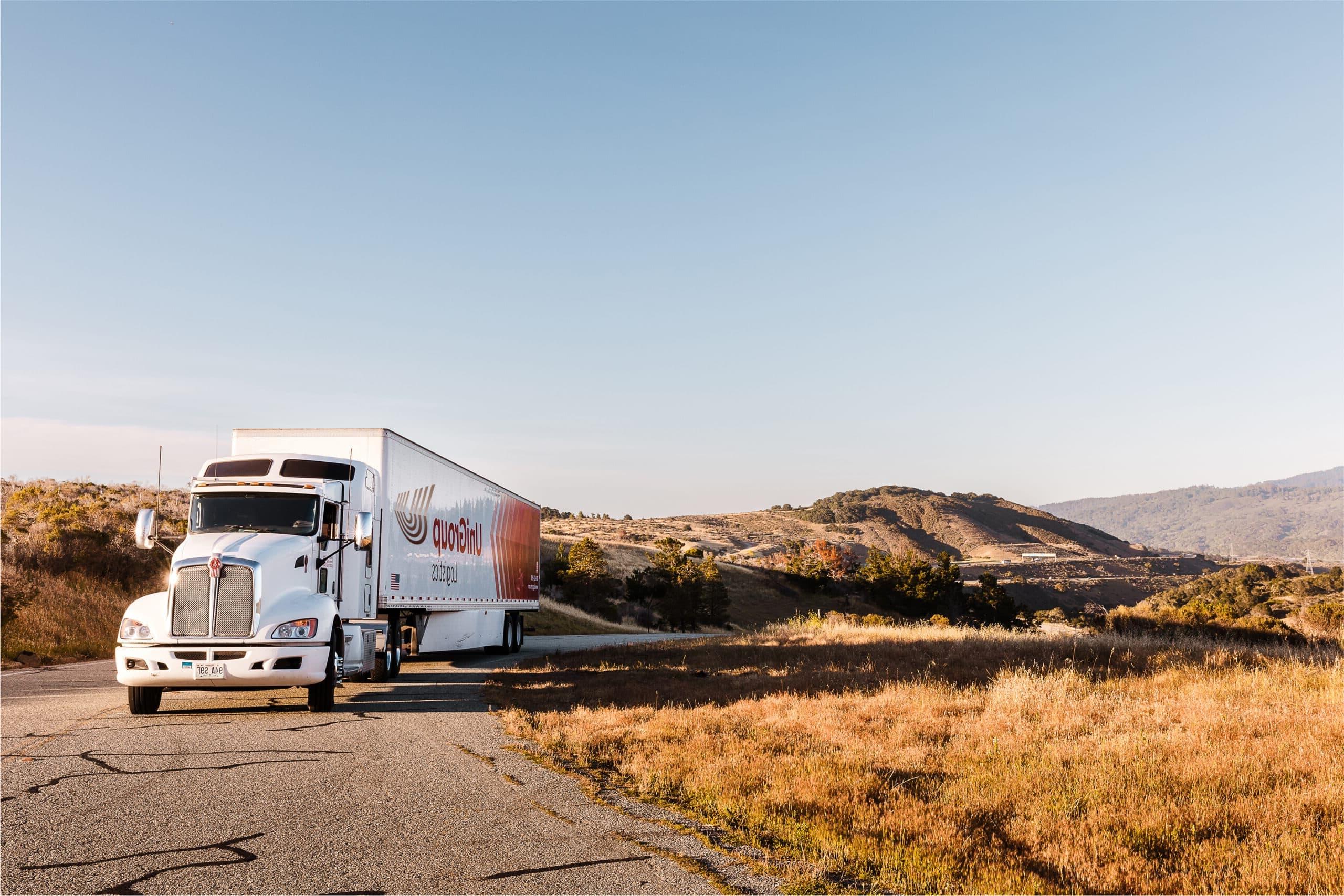 logistics truck on road